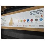 $250 Single Cacoon Hanging Chair   Cozy Indoor/Outdoor Hammock with Polyester Canvas, 440 lb Capacity, Includes 18ft Rope & Carabiner (Natural)