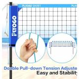 $110 Volleyball Net for Backyard, Professional Portable Outdoor Heavy Duty Volleyball Net Set with Adjustable Aluminum Poles, Anti-Sag Design, Double Tension Adjuster for Beach, Grass |1680D Bag