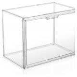 Clear Plastic Storage Bins - Acrylic Display Case with Magnetic Door, Purse Organizer for Closet: Stackable Display Box for Collectibles, Book, Cosmetic, Figures Showcase(1 Pack)