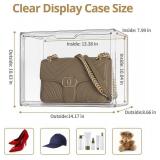 Clear Plastic Storage Bins - Acrylic Display Case with Magnetic Door, Purse Organizer for Closet: Stackable Display Box for Collectibles, Book, Cosmetic, Figures Showcase(1 Pack)