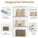 Clear Plastic Storage Bins - Acrylic Display Case with Magnetic Door, Purse Organizer for Closet: Stackable Display Box for Collectibles, Book, Cosmetic, Figures Showcase(1 Pack)