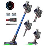 VersLife Z8 Cordless Vacuum Cleaner, 40kPa/500W Power Suction, LED Display, 6-in-1 Lightweight Stick Vacuum with Green LED Light, 6-Stages Filtration, Self-Standing for Pet Hair Hard Floor Carpet