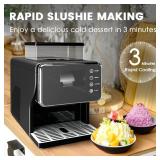 Shaved Ice Machine with Rapid Cooling, Portable Ice Cream Maker, Food-Grade Stainless Steel Material, Adjustable Speed Snowflake Ice Maker for Home, Party, School, Commercial Use & Church Events