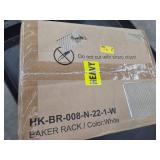 Kitchen Bakers Rack with Storage Shelves, Small Coffee Bar Cart with 8 Hooks, 4 Tiers Microwave Stand Station with Adjustable Shelves, Freestanding Kitchen Appliance Organizer, Rustic Brown