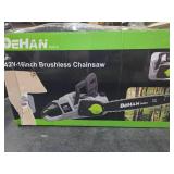 16 Inch Brushless Electric Chainsaw with 2 x 4.0Ah 21V Battery, Tool-Free Chain Tensioning, Instant Chain Brake & Transparent Oil Tank   Tools for Tree Trimming & Wood Cutting