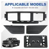 Front Bumper Grille W/Front Bumper Guards Pads & License Plate Frame Bracket Kit Compatible with Ford F-150 2021-2023 Lower Center Cover Spacer Panel Replaces# ML3Z17B968BA ML3Z17B968BB