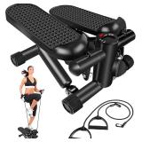 Hydraulic Fitness Stepper with LCD Monitor - Mini Stepper and Resistance Bands
