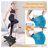Hydraulic Fitness Stepper with LCD Monitor - Mini Stepper and Resistance Bands