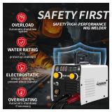 HANSNOK 130A MIG Welder 110V, 3-in-1 Flux Core/Lift TIG/Stick/Gasless MIG Welding Machine with Digital Display IGBT Inverter,110V Portable Welding Equipment