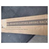 Drying Rack Clothing,Clothes Drying Rack Wall Mounted,Laundry Drying Rack Wall Mount,Foldable,Collapsible,60 lb Capacity 5 Aluminium Poles with 6 Hooks,Space Saving Clothes Drying Rack,White 40"