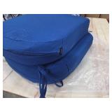 Round Corner Seat Cushions, 17" x 16" x 3.5", Set of 2, Indoor Outdoor Water Repellent Universal Chair Pads with Ties for Patio Furniture, Garden Deck Dining Chairs, Navy