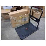 Upgraded Foldable Push Cart Dolly | 660 lbs. Capacity Moving Platform Hand Truck | Heavy Duty Space Saving Collapsible | 4  TPR 360-Degree Silent Wheels | 2 Swivel Wheels and 2 Fixed Wheels