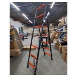 $110 6 Step Ladder,Folding Step Stool with Safety handrail,Wide Anti-Slip Pedal,Thick Rubber Feet,Lightweight Heavy Duty Foldable & Portable,330 lbs Capacity Step Tool for Home,Black