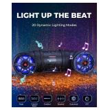 $110 KEMIMOTO ATV Speaker 6.5 Inch Bluetooth-connectivity ATV UTV Sound Bar w/ 20 RGB Light Modes, 2X Full Range Speakers 2X Tweeters Boat Sound System Compatible with Polaris Sportman Fourtrax Can Am