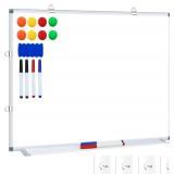 H-Qprobd White Board Dry Erase Whiteboard for Wall, 24"x24" Hanging Wall Mounted Magnetic Whiteboard Aluminium Frame for Home, Office, School, Kitchen