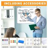 H-Qprobd White Board Dry Erase Whiteboard for Wall, 24"x24" Hanging Wall Mounted Magnetic Whiteboard Aluminium Frame for Home, Office, School, Kitchen