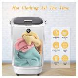 Large Towel Warmers for Bathroom,Luxury Portable Bucket Towel Warmer Fits Up to Two 70"X80" Oversized Towels with Timing Auto Shut Off,Grey