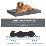 Outdoor Orthopedic Dog Bed, Waterproof Dog Bed for Large Dogs 30x20 Inch, Egg Crate Foam Pet Mat with Washable Removable Oxford Cooling Cover, Grey