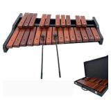 Portable Professional 25 Key Xylophone Alto Wood Xylophone, Adult School Band Student Percussion Educational, diatonic scale from F to F, semitone scale from F to D (Coffee Brown)