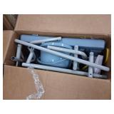 DMI 500 lb Capacity Portable Drop-Arm Bedside Commode, Adjustable Extra-Wide Seat, Bucket and Lid Included, Adjustable Legs, Grey