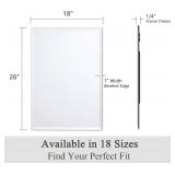 VocalStar Frameless Bathroom Mirror, 18" x 26" Rectangle Wall Mirror with Beveled Edge, Modern Decorative Vanity Mirrored for Living Room, Entryway, Bedroom | 1/4-Inch Shatterproof Glass