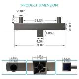 180 Degree Double Square Bullhorn Bracket for 2 Lights, Mounting Bracket with Square Pole,Double Tenons in 2 3/8 inch Slip Fitter Light, for Parking Lot Light and Outdoor Lighting fixtures