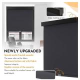 Persilux Cordless Blackout Roller Shades with Valance, Thermal Insulated Fabric Window Blinds, Free-Stop Shades for Home, Door and Bedroom (Black, 34.5"W x 72"H)