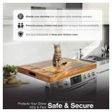 BLUEWEST Noodle Board Stove Cover with Handles, 3 in 1 Wood Stove Top Covers Board for Gas Burners and Electric Stove, Wooden RV Stovetop Cover, Tray for Kitchen Counter Space (Warm Acacia)