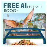 $110 Bird Feeder with Camera-2K HD & Full Color Night Vision, Free AI Forever for 1,1000+ Species Identification, Solar Powered Wireless Outdoor, Includes 64GB TF Card, Two-Way Audio, App Alerts