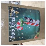 MUMTOP 8.6 Ft Tall Christmas Inflatables Outdoor Decorations, Inflatables Candy Cane with Snowman Penguin Christmas Blow up Yard Decorations Built-in LED Lights for Outdoor Party Holiday Decor