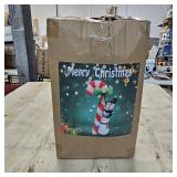 MUMTOP 8.6 Ft Tall Christmas Inflatables Outdoor Decorations, Inflatables Candy Cane with Snowman Penguin Christmas Blow up Yard Decorations Built-in LED Lights for Outdoor Party Holiday Decor