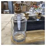 Coffee Syrup Dispenser, Glass Syrup Pump Dispenser for Coffee Bar Accessories, Maple Syrup Bottles with Tray, 16.9 fl oz Simple Syrup Bottles with 1/4oz Large Capacity Gold Pump