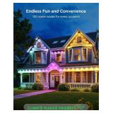 $260 Govee Permanent Outdoor Lights 2, 100ft RGBIC Outdoor Lights with 72 LED Lights, IP67 Waterproof, 100 Scene Modes with 40lm White for Outdoor Decorations, Works with Alexa, Google Assistant, Whit