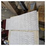 Kitchen Rugs and Mats Non Skid Washable Set of 2,Boho Moroccan Modern Farmhouse Faded Bohemian Runner Rug with Rubber Backing for Kitchen Decor and Accessories (Off-White 17"x47"+17"x30")