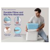 Cooling Gel Memory Foam Pillow - 1-Pack - King Size Bed Pillows For Sleeping - Medium-Firm - Back, Stomach and Side Sleeper Pillow - Shoulder & Back Pain Relief - Washable , Bamboo Viscose Cover