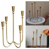 Candlestick Holders Cast Iron 5-Arm Candelabra for Taper Vintage Stand for Home Decor & Weddings Decorative Stand
