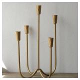 Candlestick Holders Cast Iron 5-Arm Candelabra for Taper Vintage Stand for Home Decor & Weddings Decorative Stand