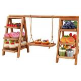 Wooden Cupcake Stand, 3 Tier Cupcake Display Stand for Dessert Display, Dessert Stands with Serving Tray and Foldable Stand for Party, Birthday, Wedding, Events, Baby Shower (Brown)