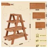 Wooden Cupcake Stand, 3 Tier Cupcake Display Stand for Dessert Display, Dessert Stands with Serving Tray and Foldable Stand for Party, Birthday, Wedding, Events, Baby Shower (Brown)