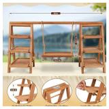 Wooden Cupcake Stand, 3 Tier Cupcake Display Stand for Dessert Display, Dessert Stands with Serving Tray and Foldable Stand for Party, Birthday, Wedding, Events, Baby Shower (Brown)