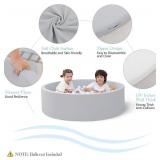 Foam Ball Pit, 35.4"x 11.8" Ball Pits for Toddlers, Soft Round Kiddie Baby Playpen Ball Pool for Kids, Ideal Gift for Babies Indoor and Outdoor Game, Grey, (Balls not Included)