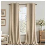 Tan Cotton Velvet Curtain one Panel 52x96 Inch 4 Panels