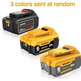 2 Pack DCB206 20V MAX 6.0Ah Replacement Battery Compatible with Dewalt 20V Battery DCB200 DCB203 DCB204 DCB206 Fits 20V DCD/DCF/DCG/DCS Series Cordless Power Tool (Not Made in Dewalt)