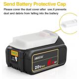 2 Pack DCB206 20V MAX 6.0Ah Replacement Battery Compatible with Dewalt 20V Battery DCB200 DCB203 DCB204 DCB206 Fits 20V DCD/DCF/DCG/DCS Series Cordless Power Tool (Not Made in Dewalt)