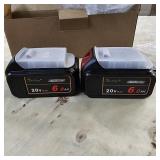2 Pack DCB206 20V MAX 6.0Ah Replacement Battery Compatible with Dewalt 20V Battery DCB200 DCB203 DCB204 DCB206 Fits 20V DCD/DCF/DCG/DCS Series Cordless Power Tool (Not Made in Dewalt)
