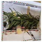 Christmas Garland with Lights for Mantle Prelit - INCIKITI 9FT Norfolk Pine Garland Prelit Garlands for Decoration Christmas, Battery Operated Christmas Garland with Lights for Stairs Railing Table