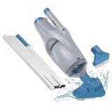 $155 (2023 Upgrade) KOKIDO Rechargable Pool Vacuum with Adjustable Pole and TWO Scrub Brush Heads, for Above Ground Pool, Inground Pool, Hot Tub, Spa Vac, Last 40 mins, Cordless Pool Spot Clean XTROVA