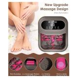 Collapsible Foot Spa with Heat, Bubble and Temp Control, Foot Bath Massager with XL Touch Screen and Massage Rollers, Foot Soaking Tub, Pedicure Foot spa for Stress Relief (Grey)