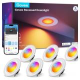 $220 Govee Smart Retrofit Recessed Lighting 6 Inch, Wi-Fi Bluetooth Direct Connect RGBWW Retrofit Can Lights, 65 Scene Modes, Works with Alexa & Google Assistant, 1000 Lumens, 6 Pack