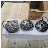 Industrial Pendant Lighting, Modern Clear Glass Shade Farmhouse Adjustable Hanging Light Fixtures for Kitchen Island Living Room Bedroom Hallway, 3-Pack